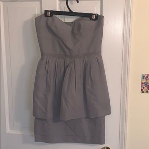 J.crew strapless grey holiday dress